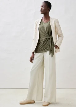 T-shirt cache-cœur, 100% lin