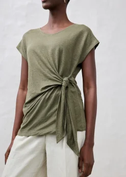 T-shirt cache-cœur, 100% lin