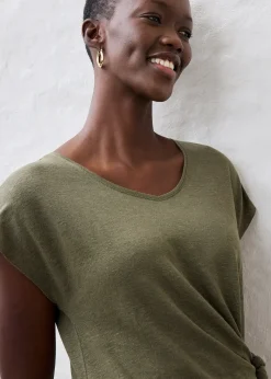 T-shirt cache-cœur, 100% lin