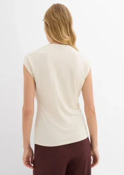 T-shirt cache-cœur en viscose mélangée