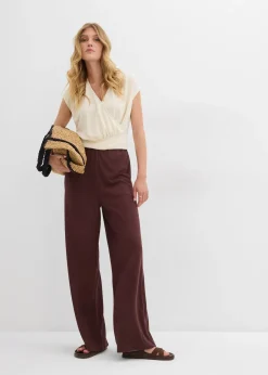 T-shirt cache-cœur en viscose mélangée