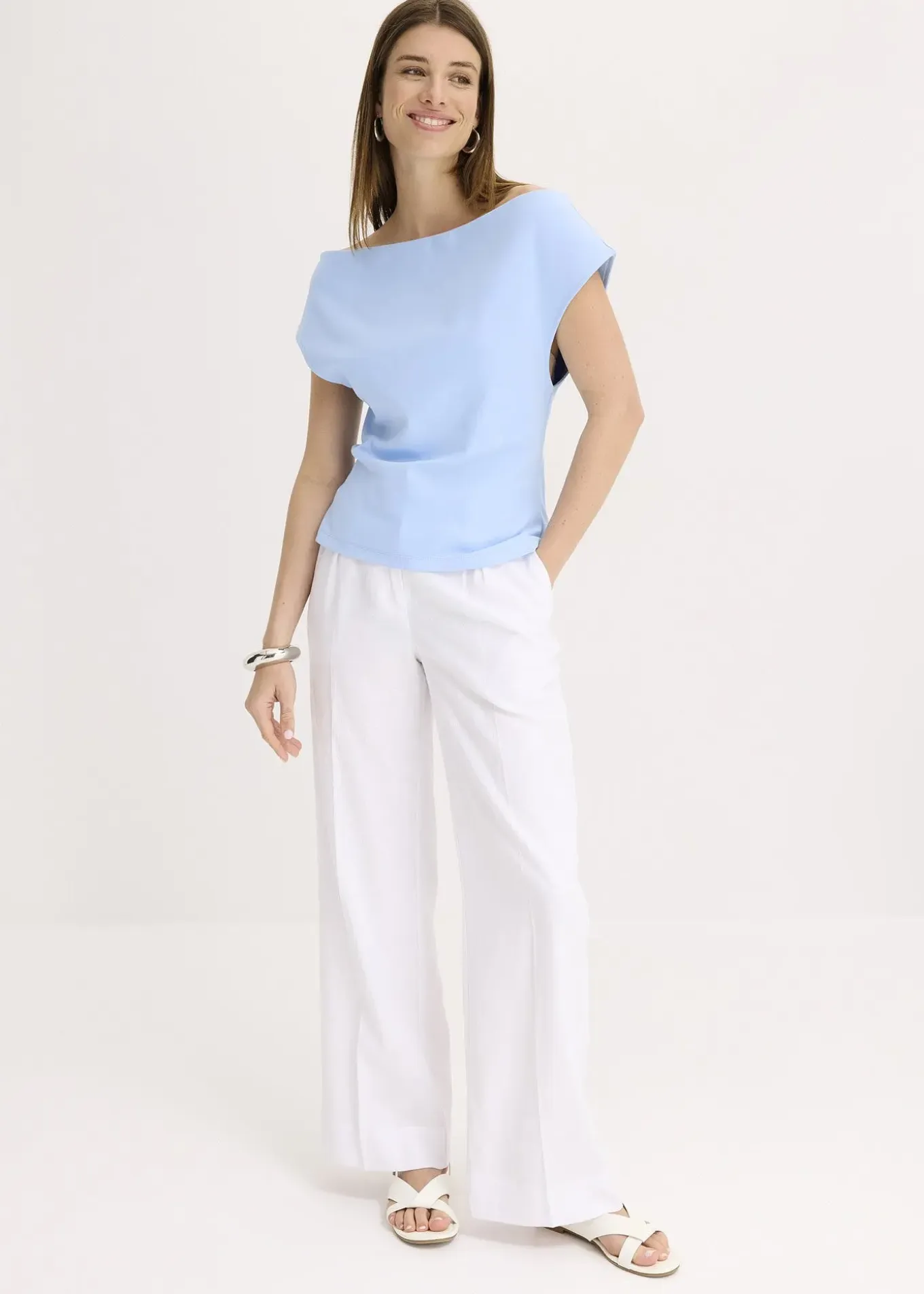 T-shirt col Bardot, 100% coton