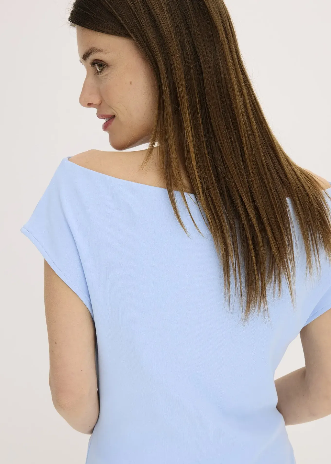 T-shirt col Bardot, 100% coton