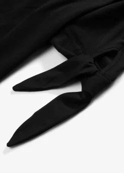 T-shirt col Bardot à détail nœud