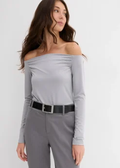 T-shirt col Bardot en jersey léger