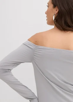 T-shirt col Bardot en jersey léger