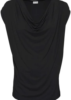T-shirt col bénitier en viscose extensible