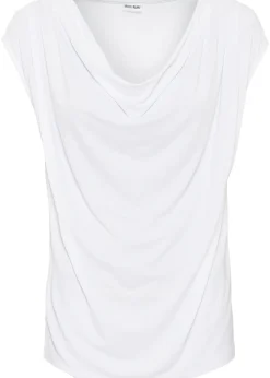 T-shirt col bénitier en viscose extensible