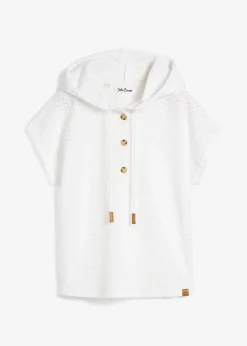 T-shirt col Henley à capuche