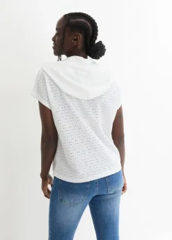 T-shirt col Henley à capuche