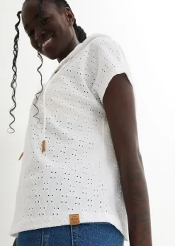 T-shirt col Henley à capuche