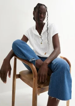 T-shirt col Henley à capuche