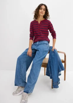 T-shirt col Henley, 100% coton