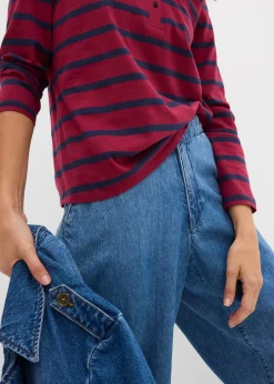 T-shirt col Henley, 100% coton