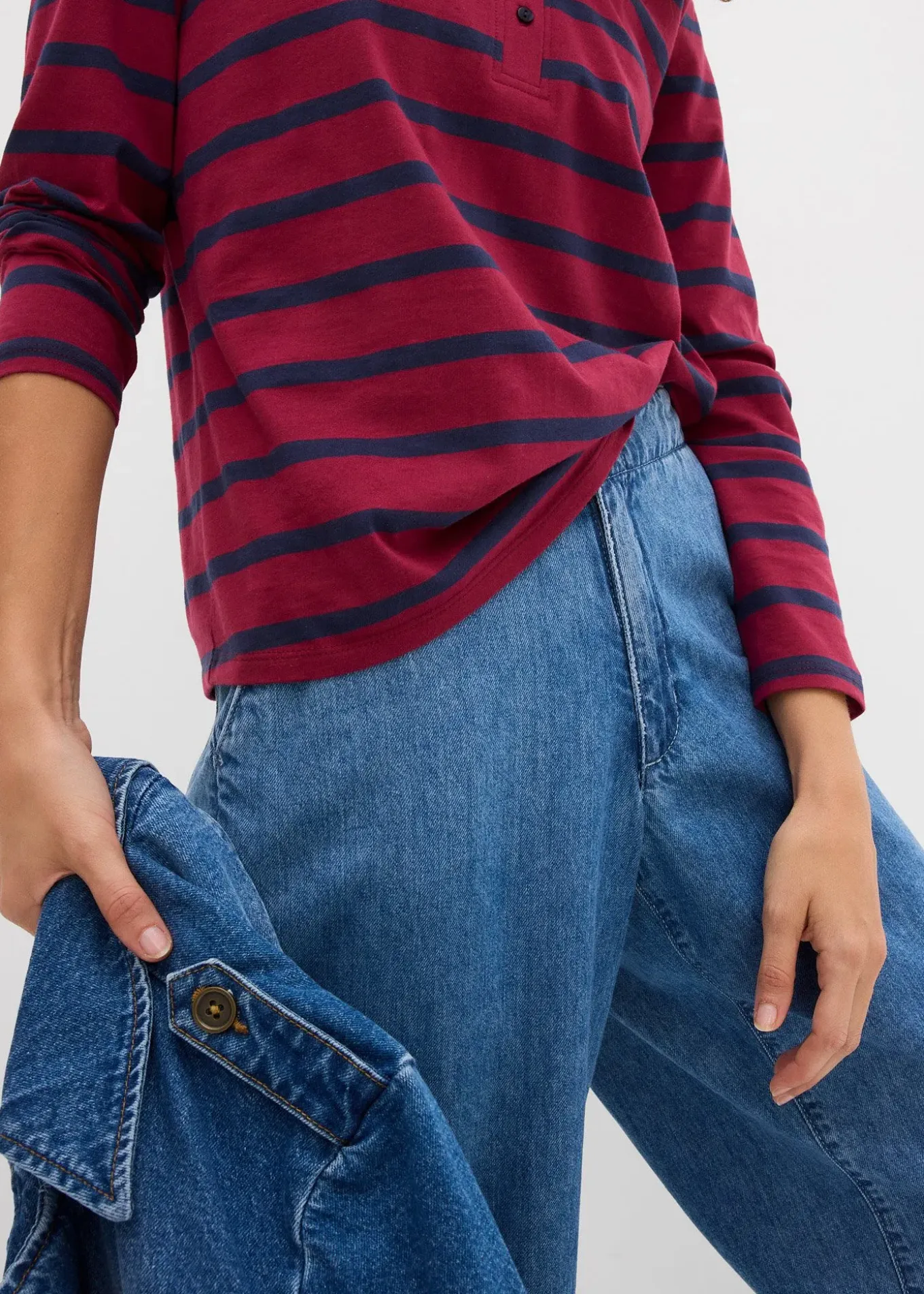 T-shirt col Henley, 100% coton