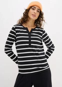 T-shirt col Henley, 100% coton