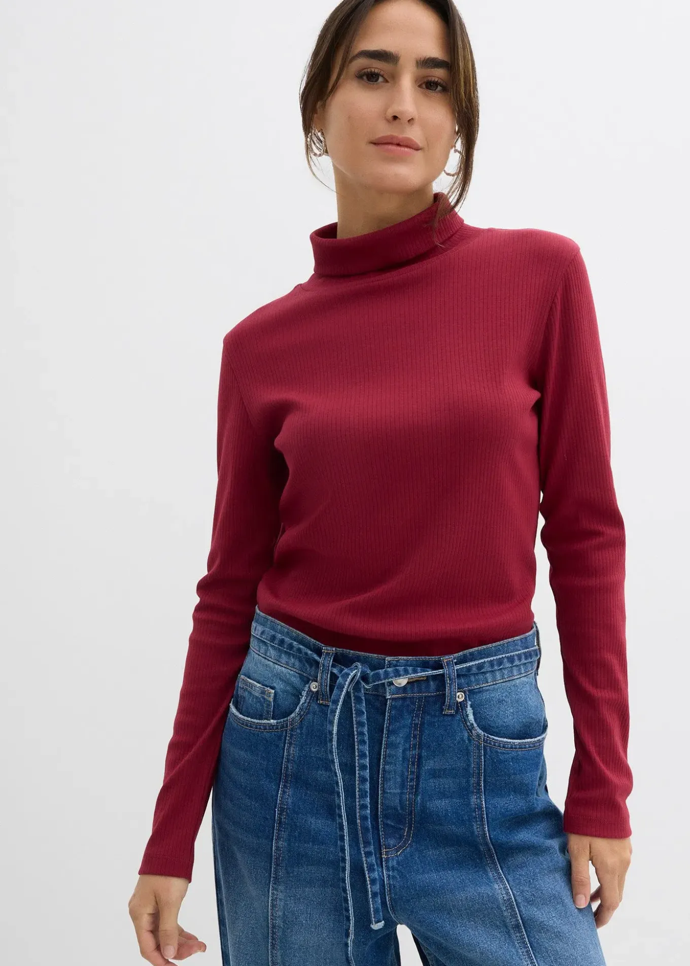 T-shirt col roulé 100% coton