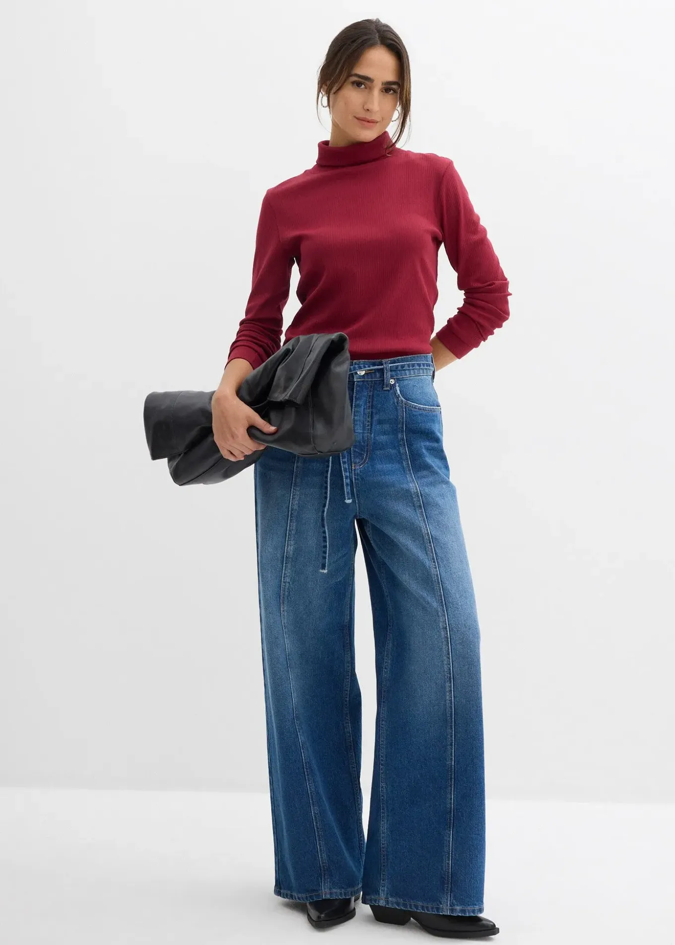 T-shirt col roulé 100% coton