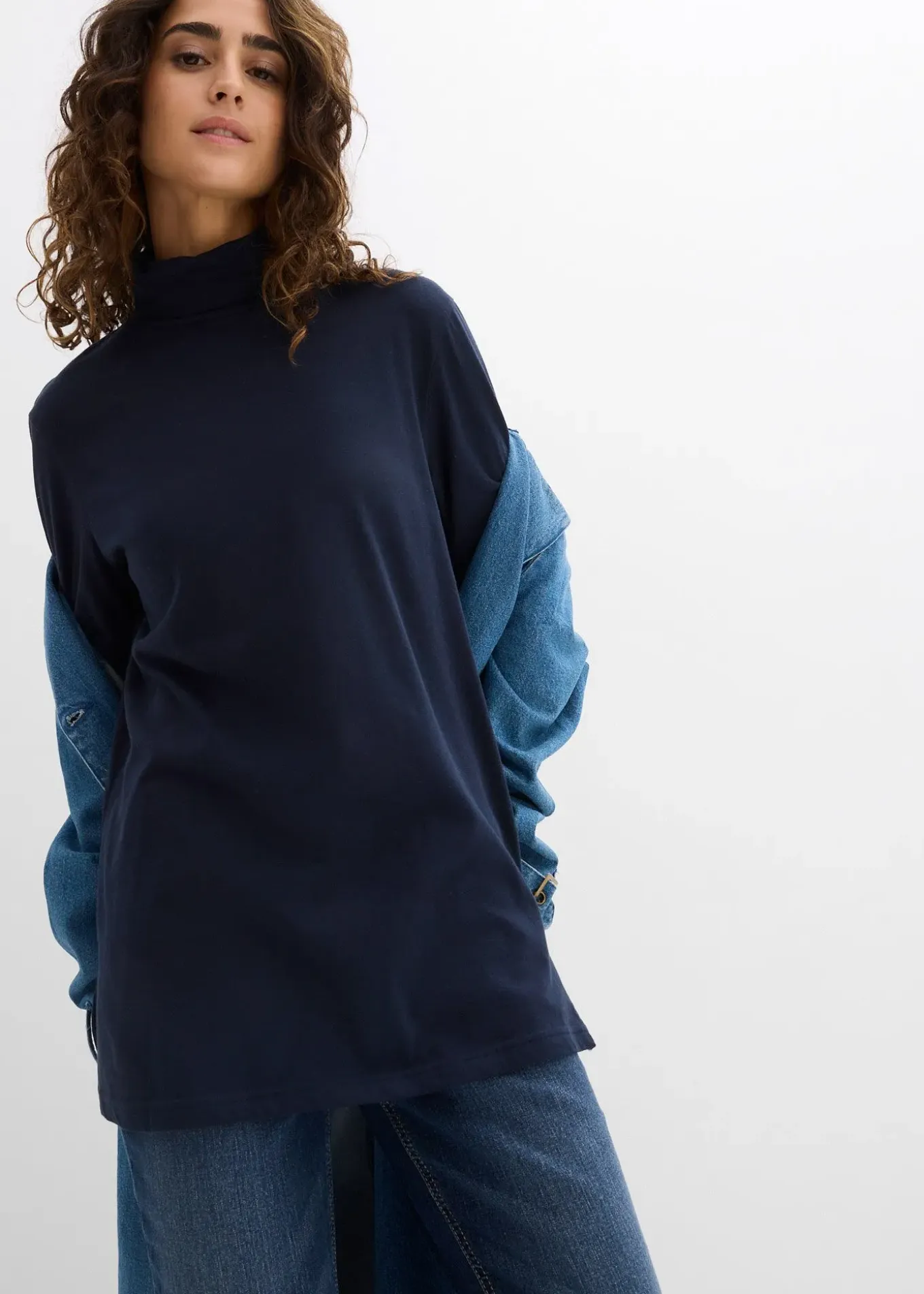 T-shirt col roulé 100% coton