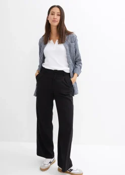 T-shirt col tunisien, 100% coton