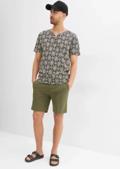 T-shirt col tunisien 100% coton