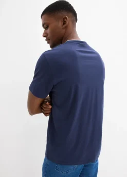 T-shirt col tunisien 100% coton