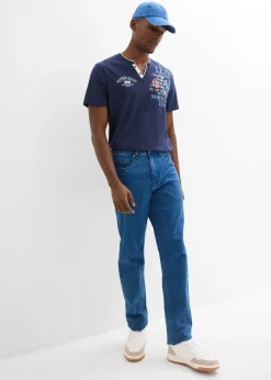 T-shirt col tunisien 100% coton