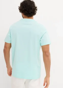 T-shirt col tunisien 100% coton