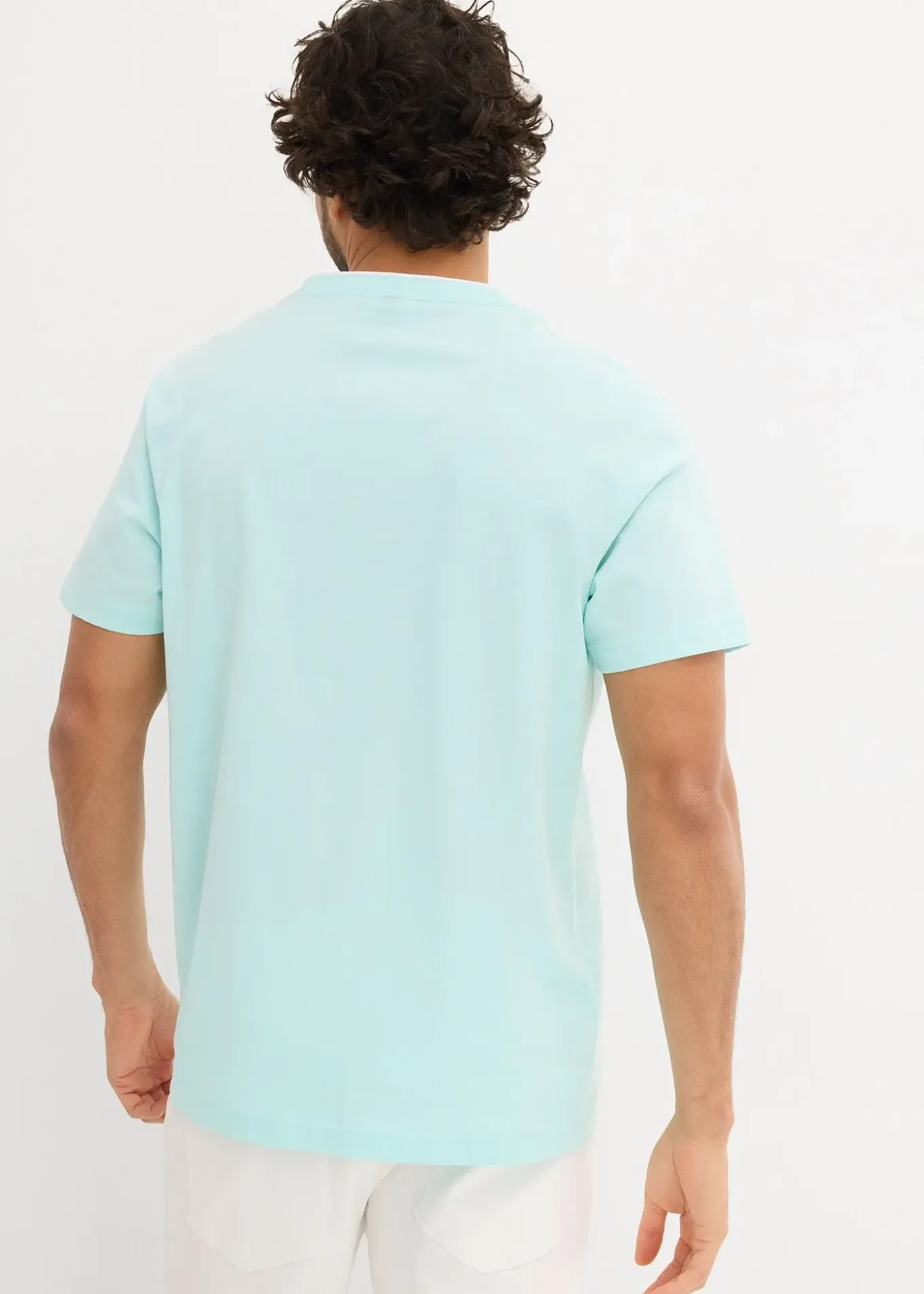 T-shirt col tunisien 100% coton