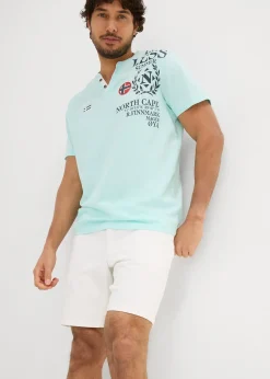 T-shirt col tunisien 100% coton