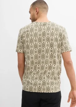 T-shirt col tunisien 100% coton