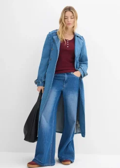 T-shirt col tunisien, 100% coton