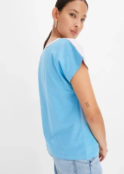 T-shirt col tunisien à effet ombré dye