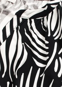 T-shirt col tunisien en viscose mélangée