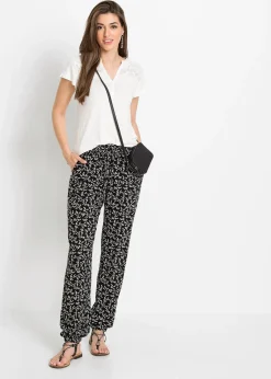 T-shirt col tunisien en viscose majoritaire