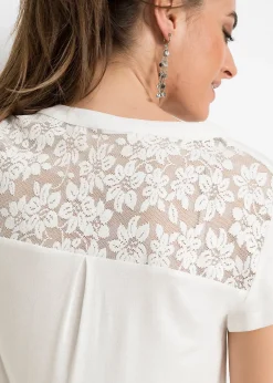 T-shirt col tunisien en viscose majoritaire