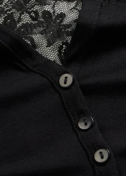 T-shirt col tunisien en viscose majoritaire