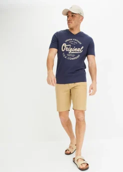 T-shirt col V, 100% coton