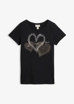 T-shirt coton à imprimé cœur
