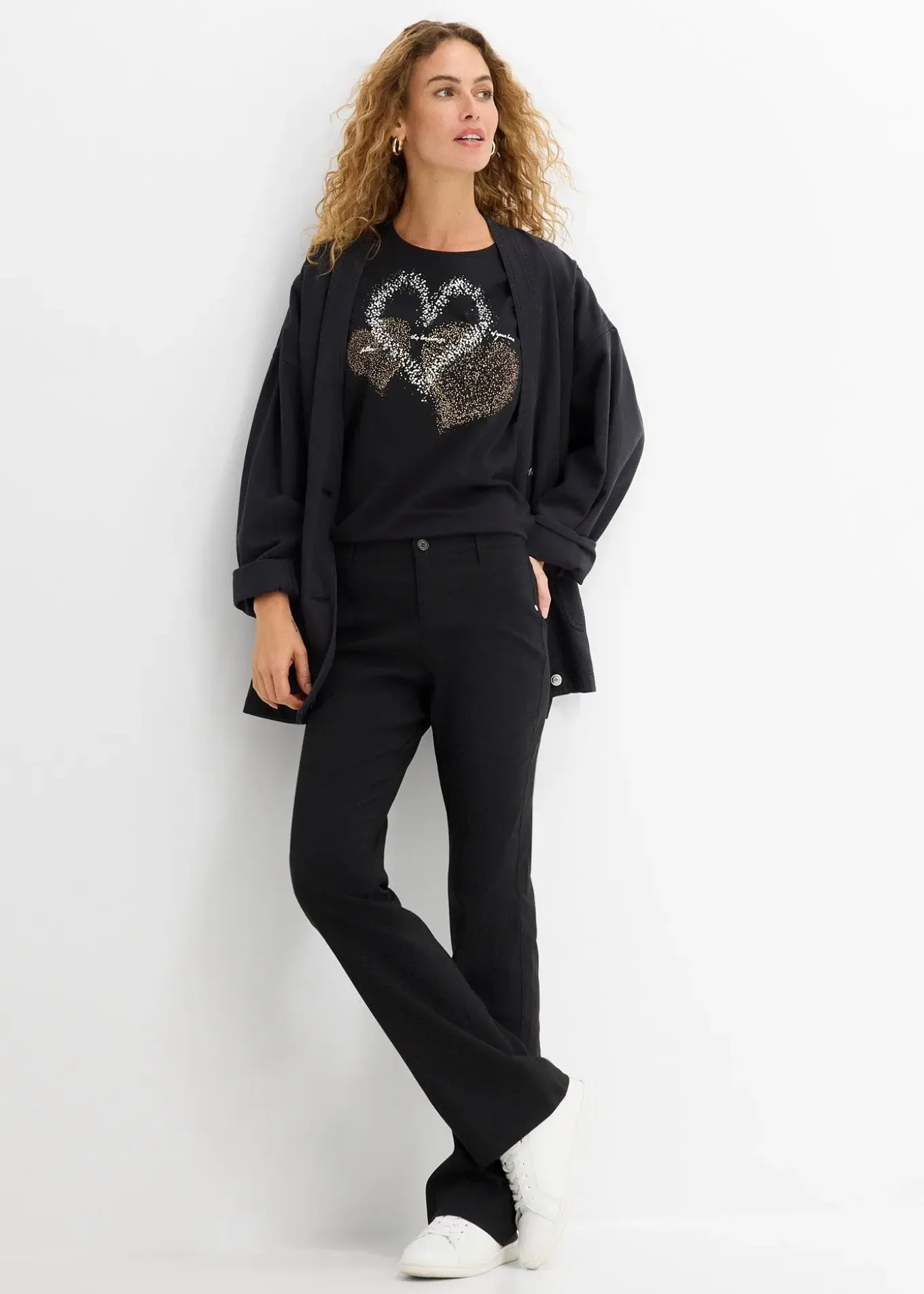 T-shirt coton à imprimé cœur