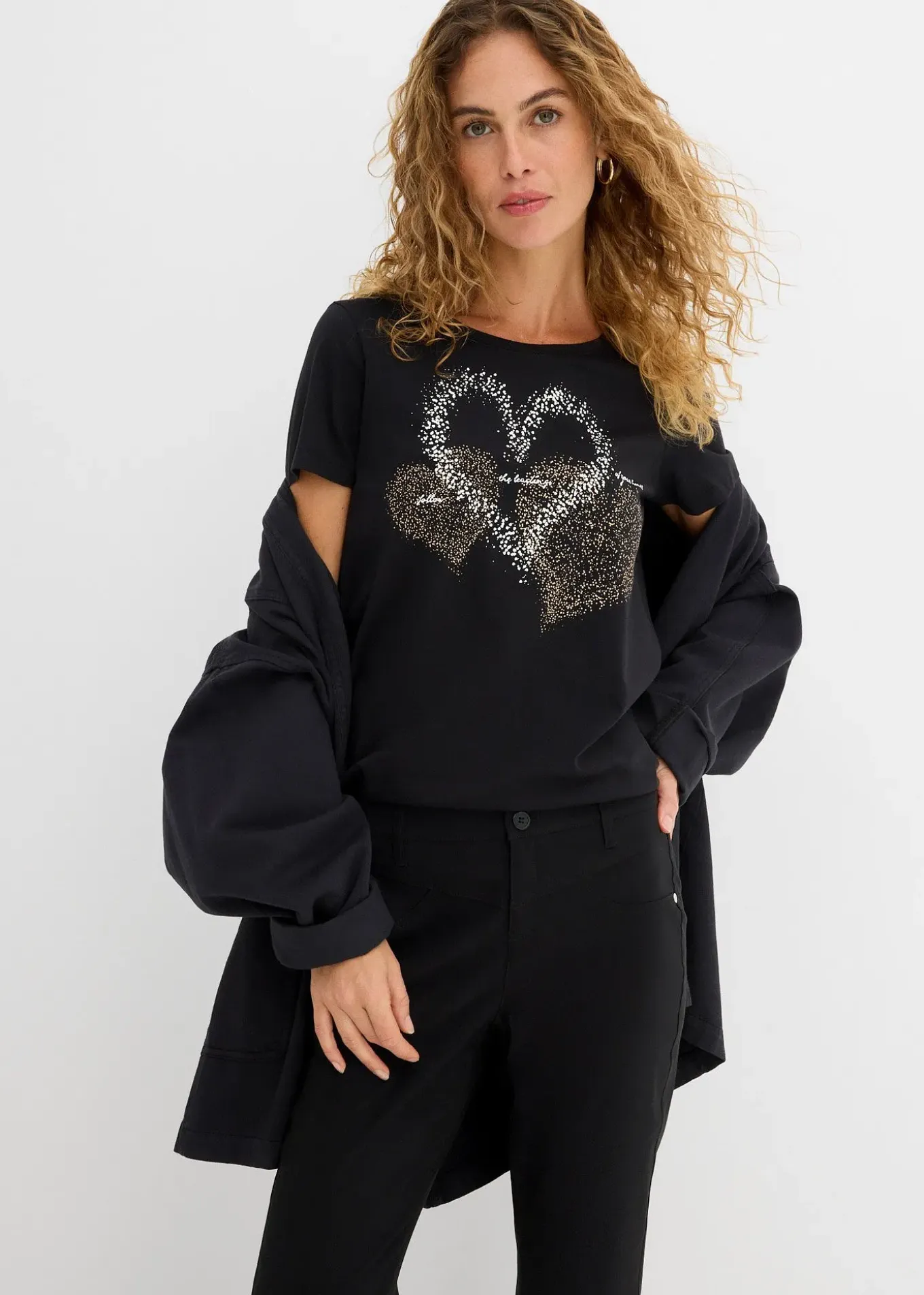 T-shirt coton à imprimé cœur