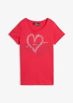 T-shirt coton à imprimé cœur