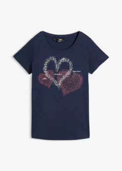 T-shirt coton à imprimé cœur