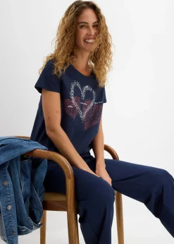 T-shirt coton à imprimé cœur