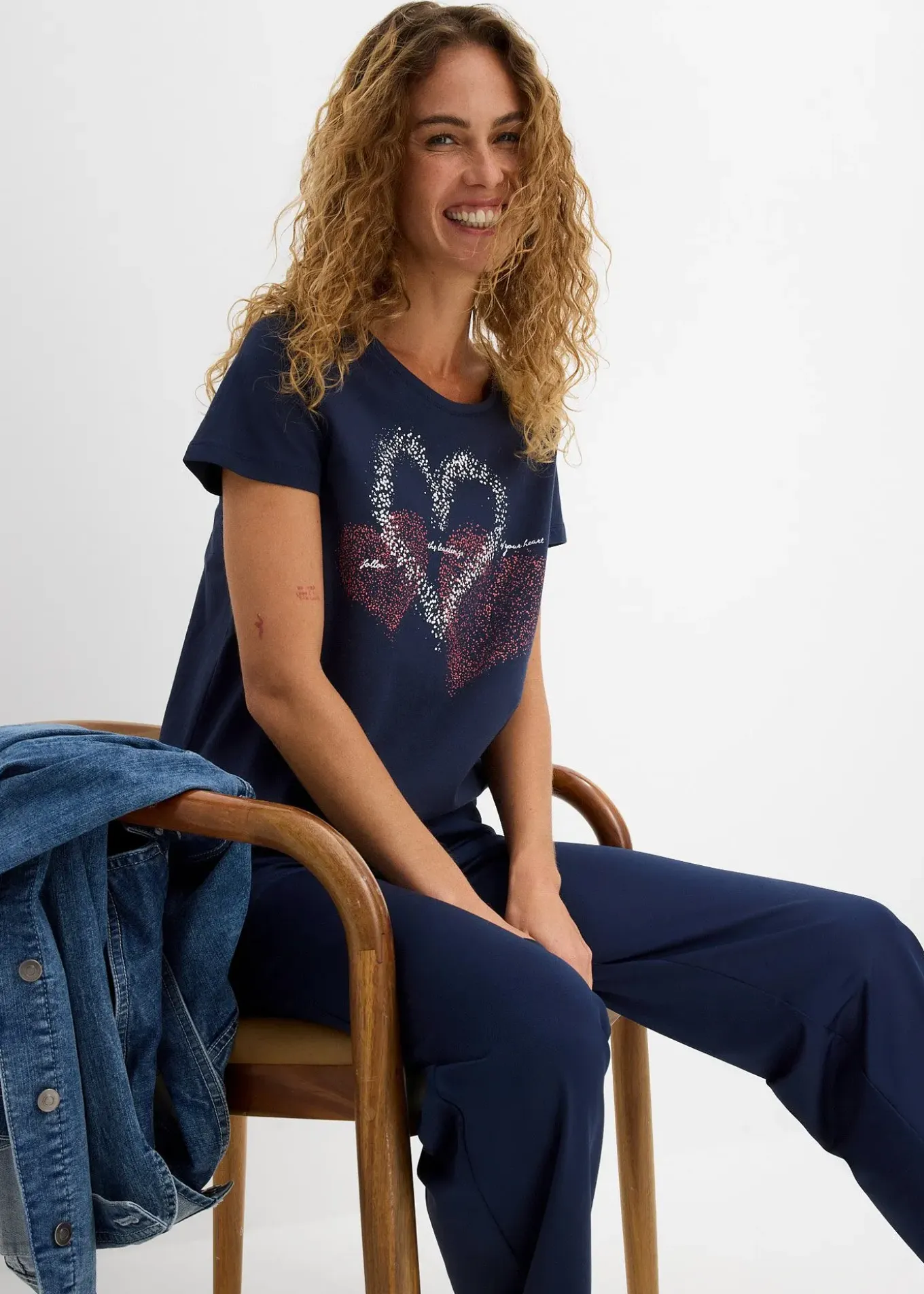 T-shirt coton à imprimé cœur