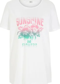 T-shirt coton avec imprimé, manches courtes