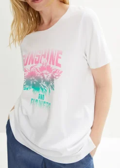 T-shirt coton avec imprimé, manches courtes