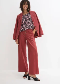 T-shirt coton décontracté en fil flammé à base arrondie