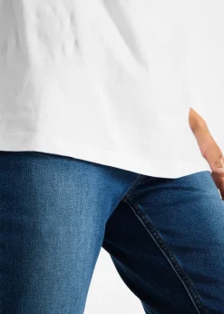 T-shirt coton et dentelle, manches courtes