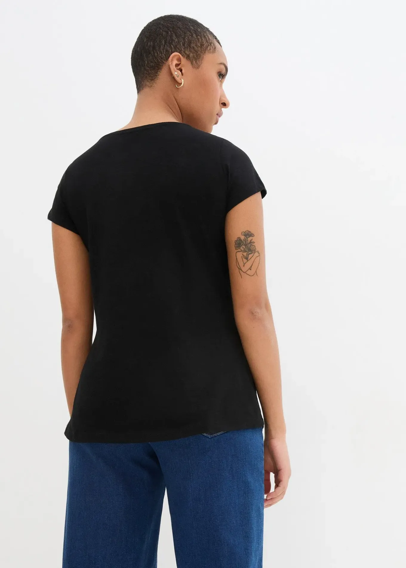 T-shirt coton fil flammé à manches courtes